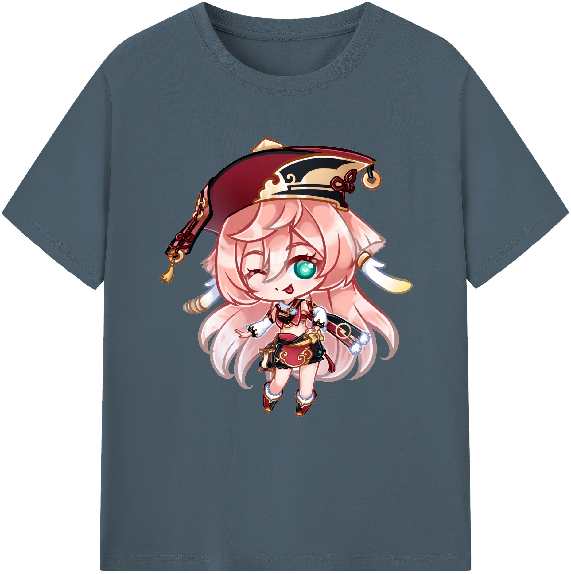 げんし神 ヤンフェイ genshin Yanfei 綿100％半袖Tシャツ（フロントプリント）